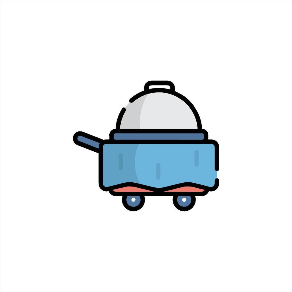 A blue pot with a lid on it vector
