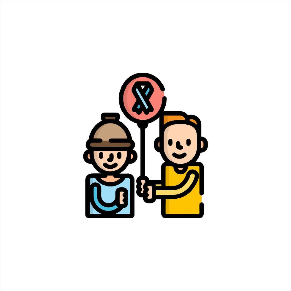 A man and woman holding a balloon with a sign that says no vector