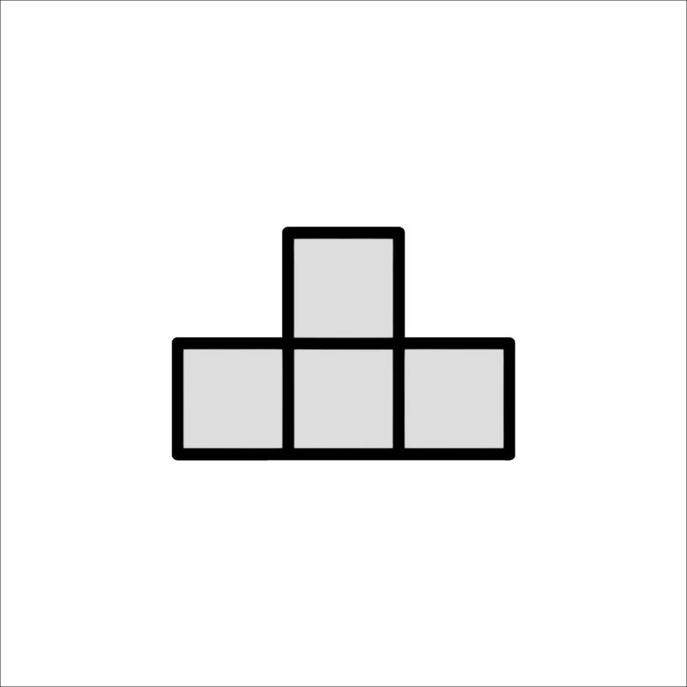A black and white icon of a cube vector