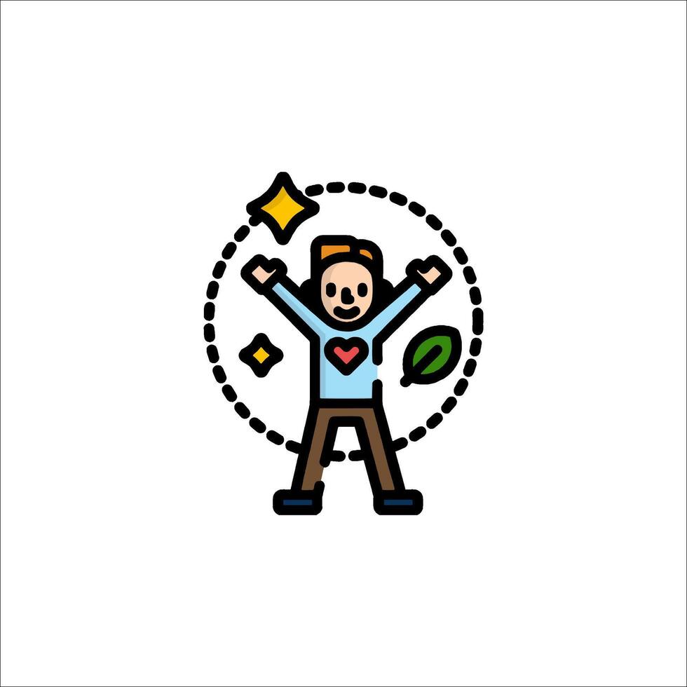 A man with a heart and a leaf in his hand vector