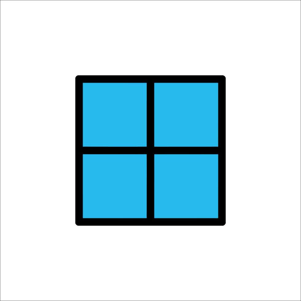 A square icon with four squares on it vector