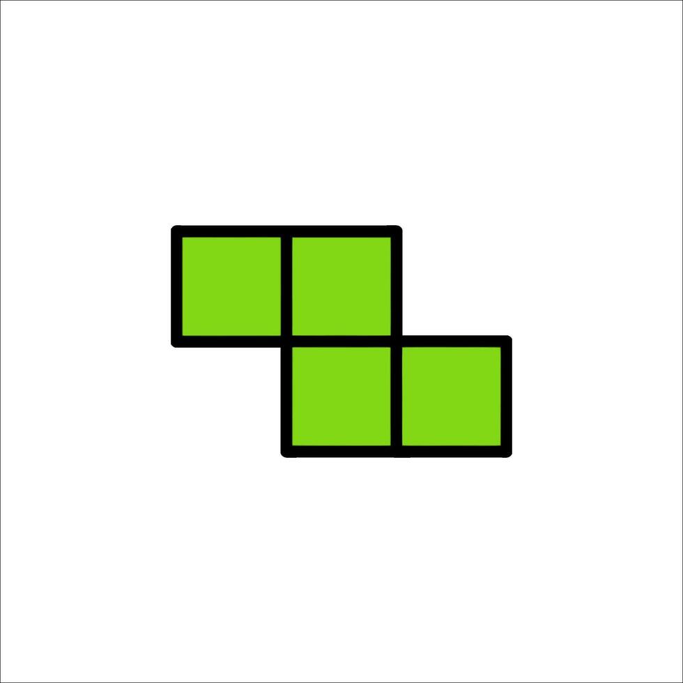 A green square icon on a white background vector