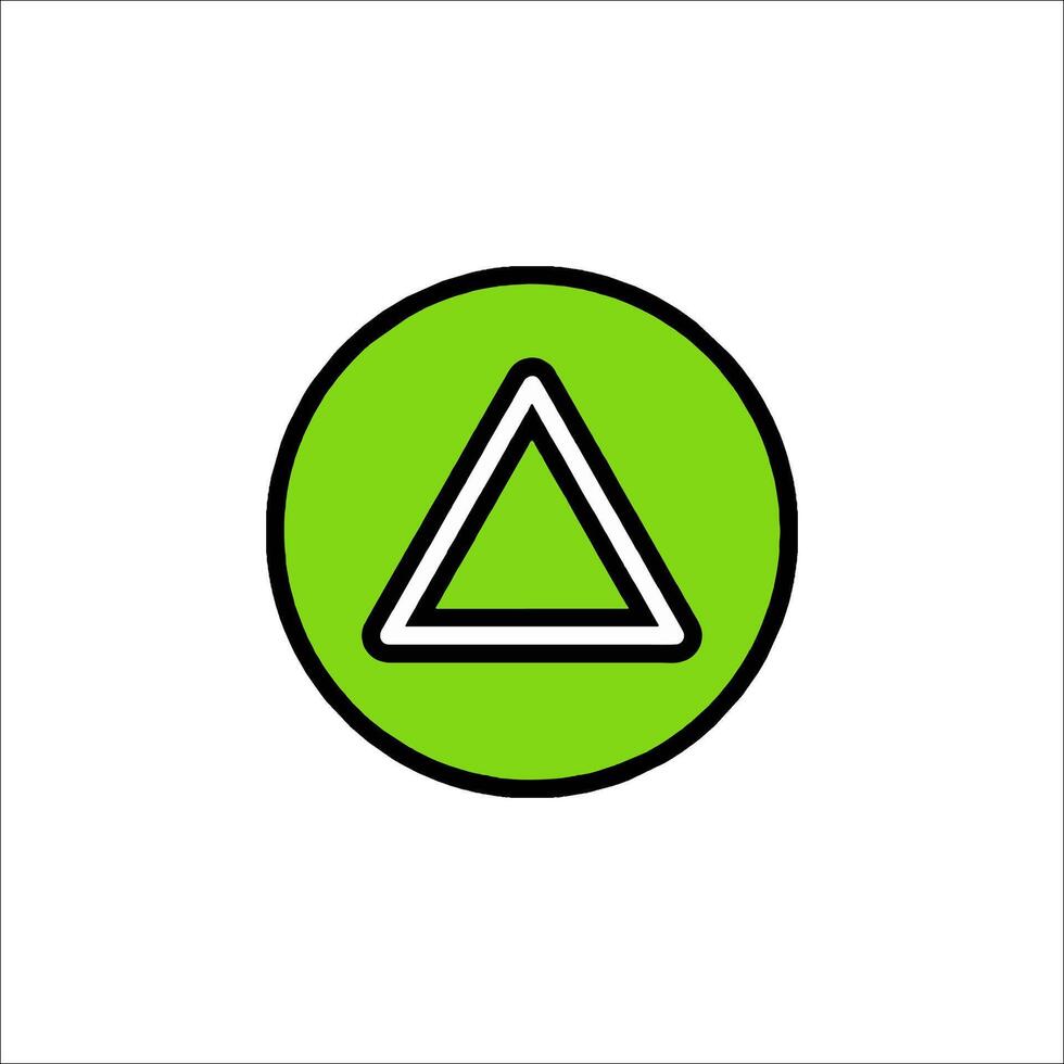 A green triangle with a triangle inside it vector