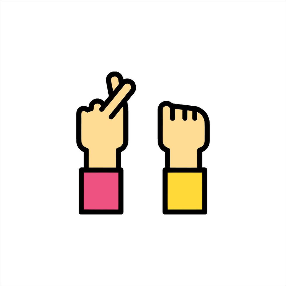 Two hands with fingers up and down, one pointing to the left and one pointing to the right vector
