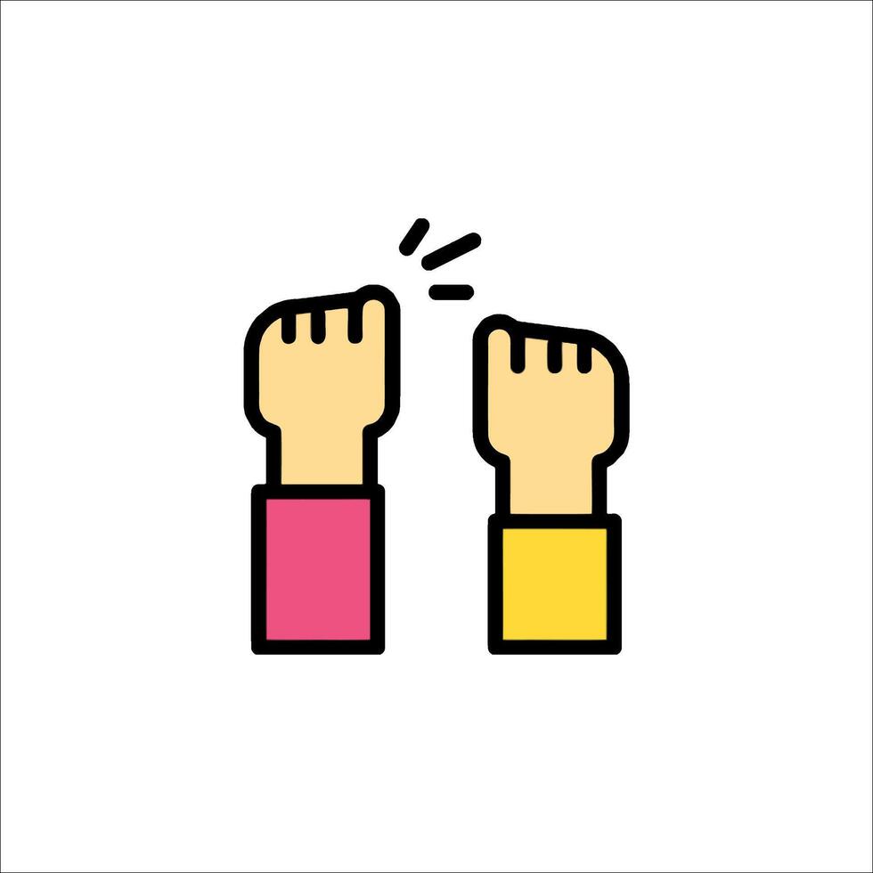 Two hands with fists raised up in the air vector
