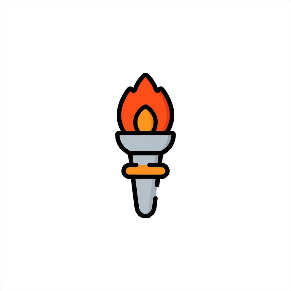 A torch with a flame on it vector