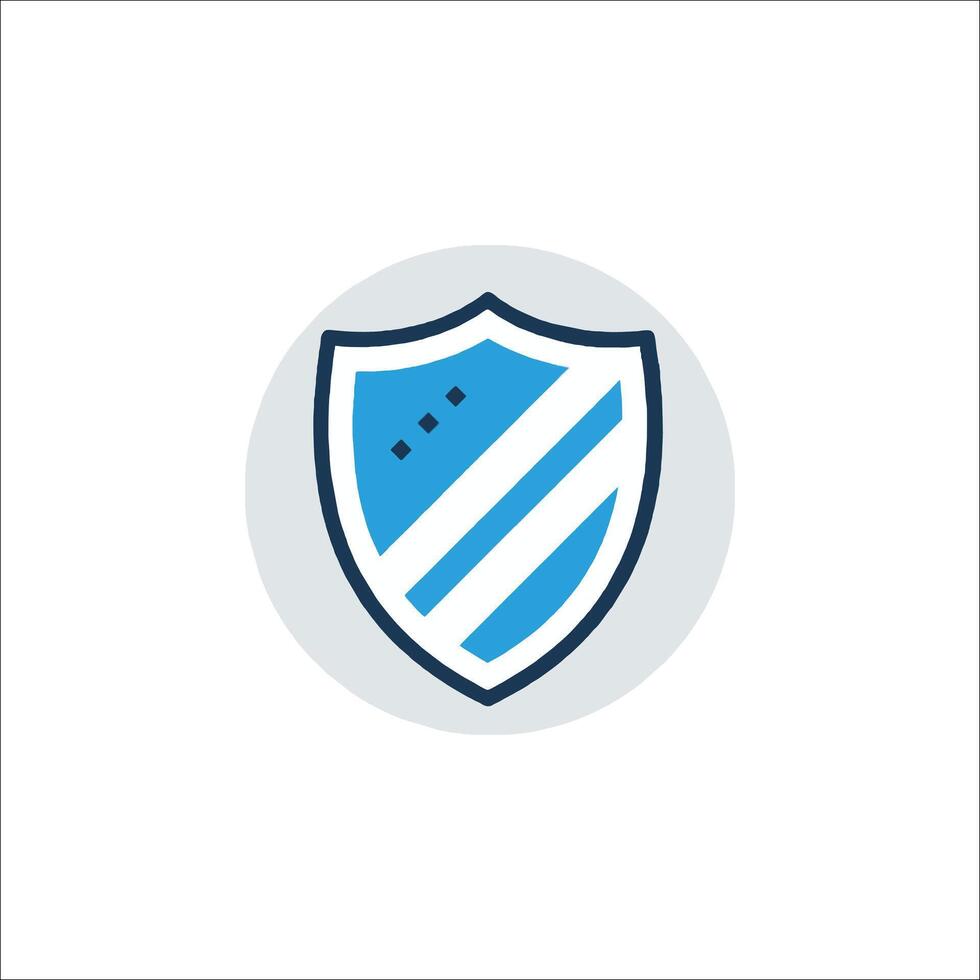 A blue shield with a white background vector