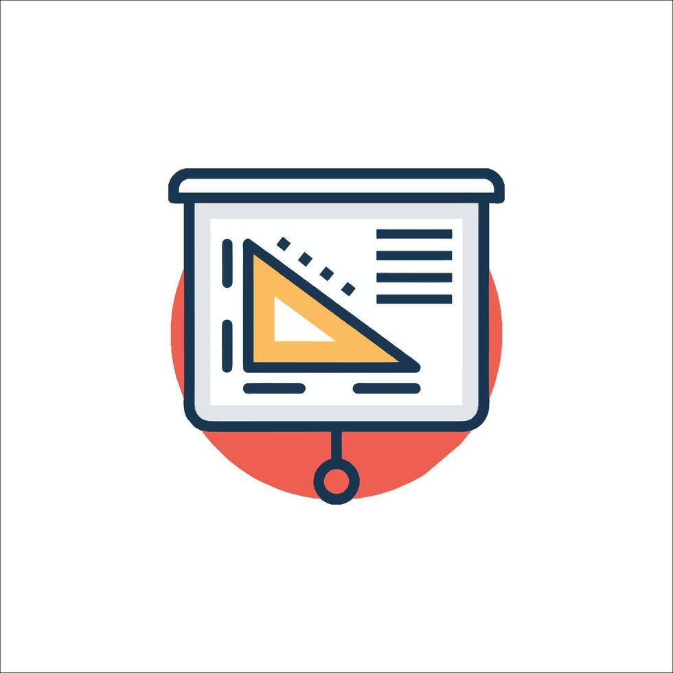 A presentation board with a triangle on it vector