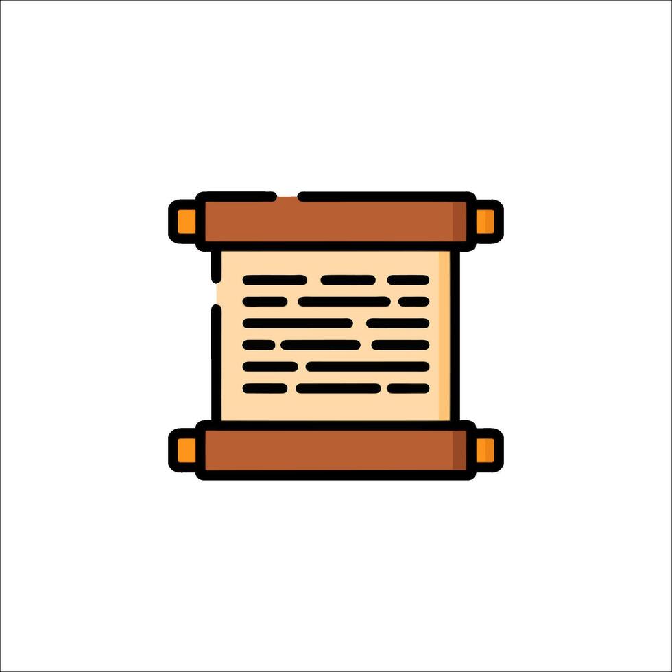 An old scroll icon on a white background vector