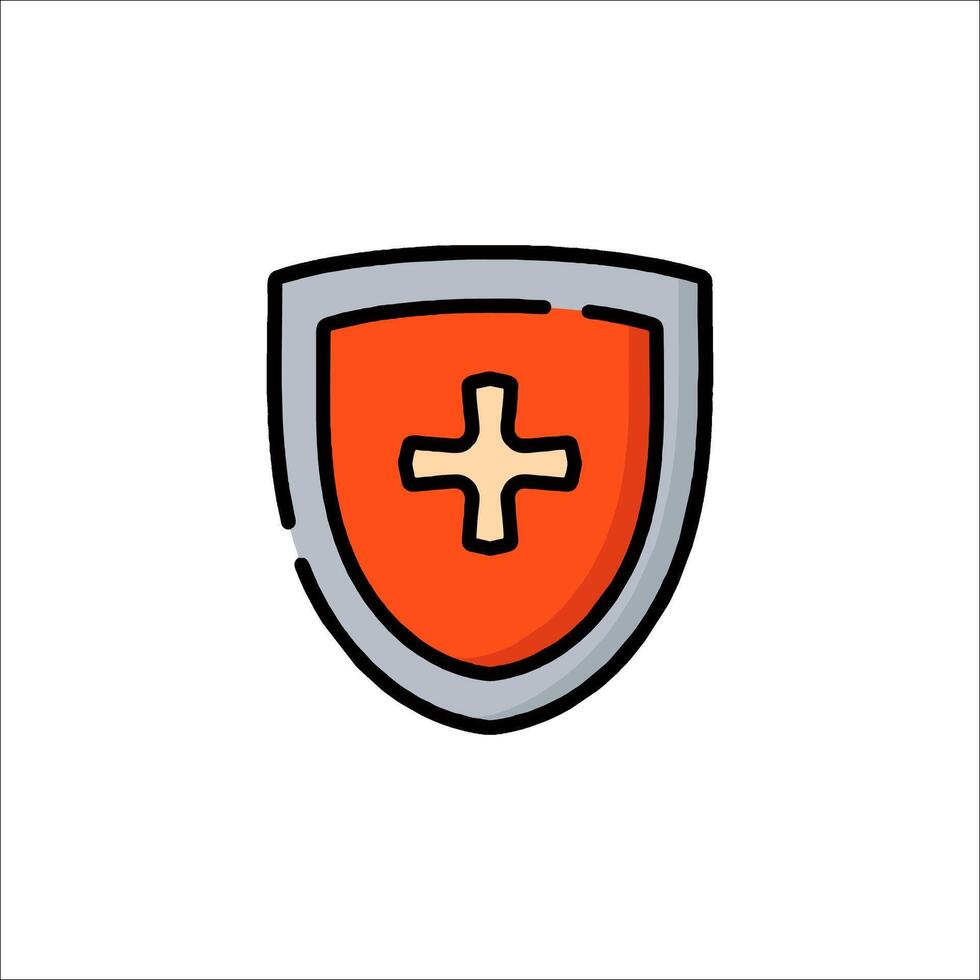 A shield with a cross on it vector