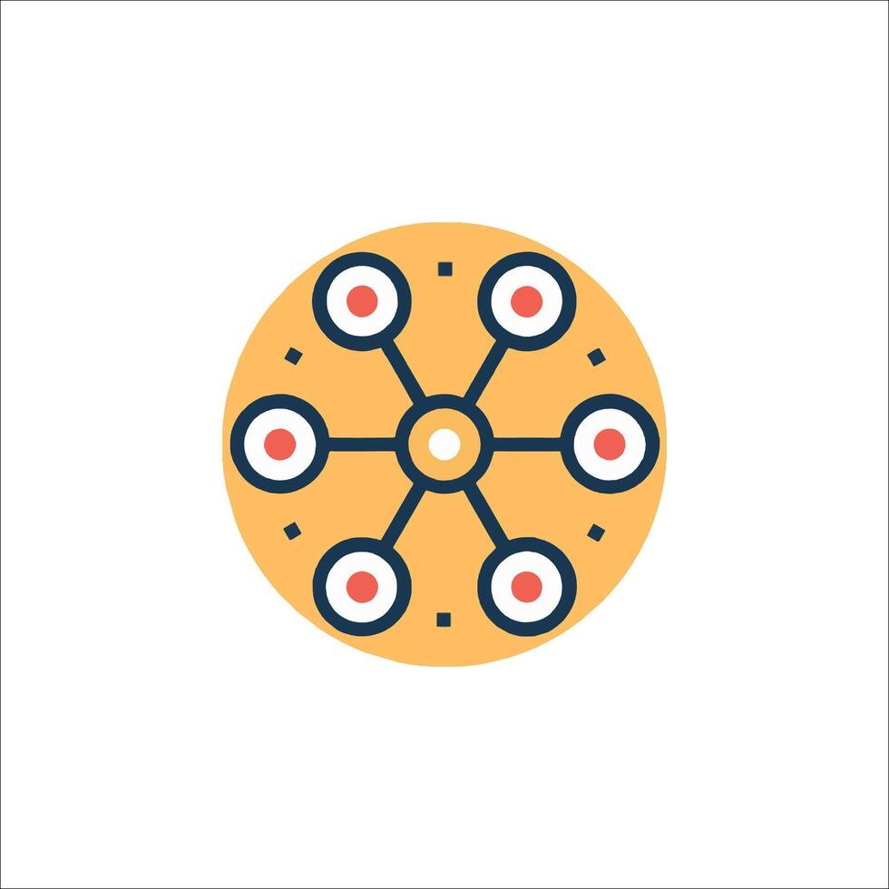 A circle with four circles in it vector