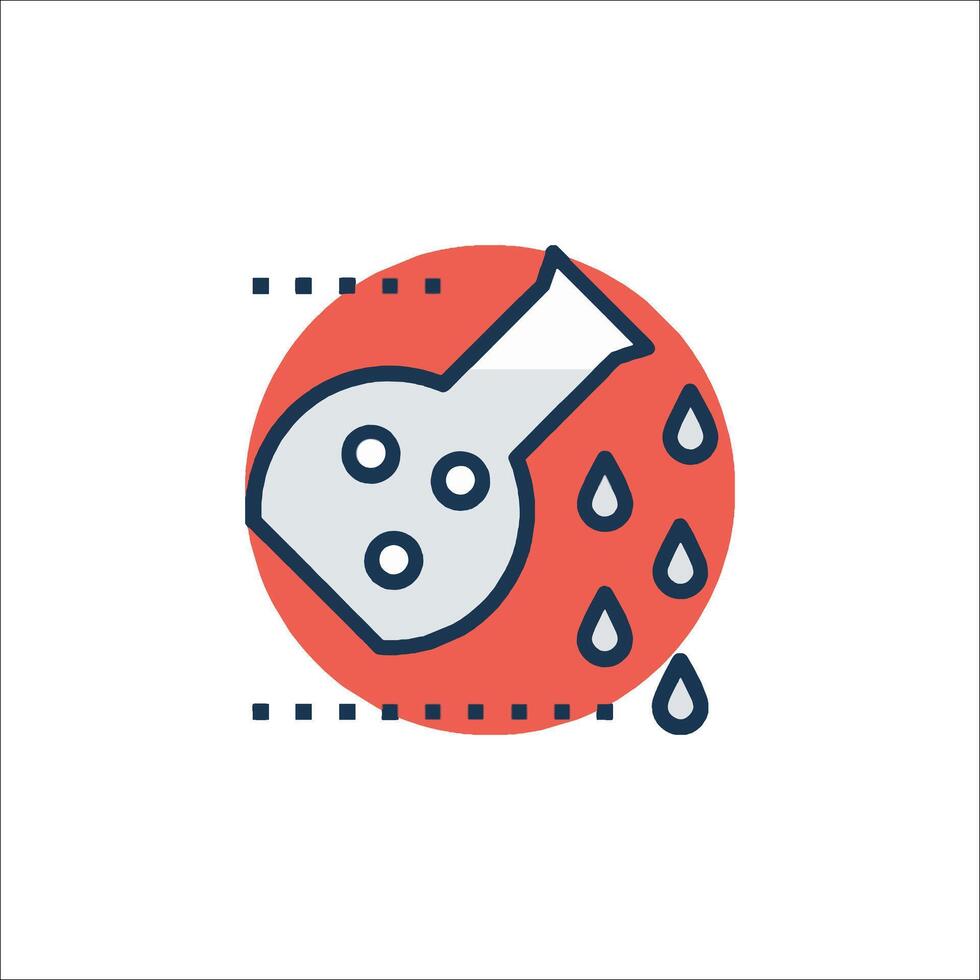 A chemical flask with a drop of liquid on it vector