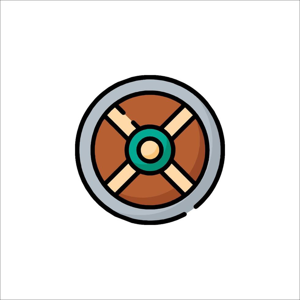 A cartoonish illustration of a wheel vector