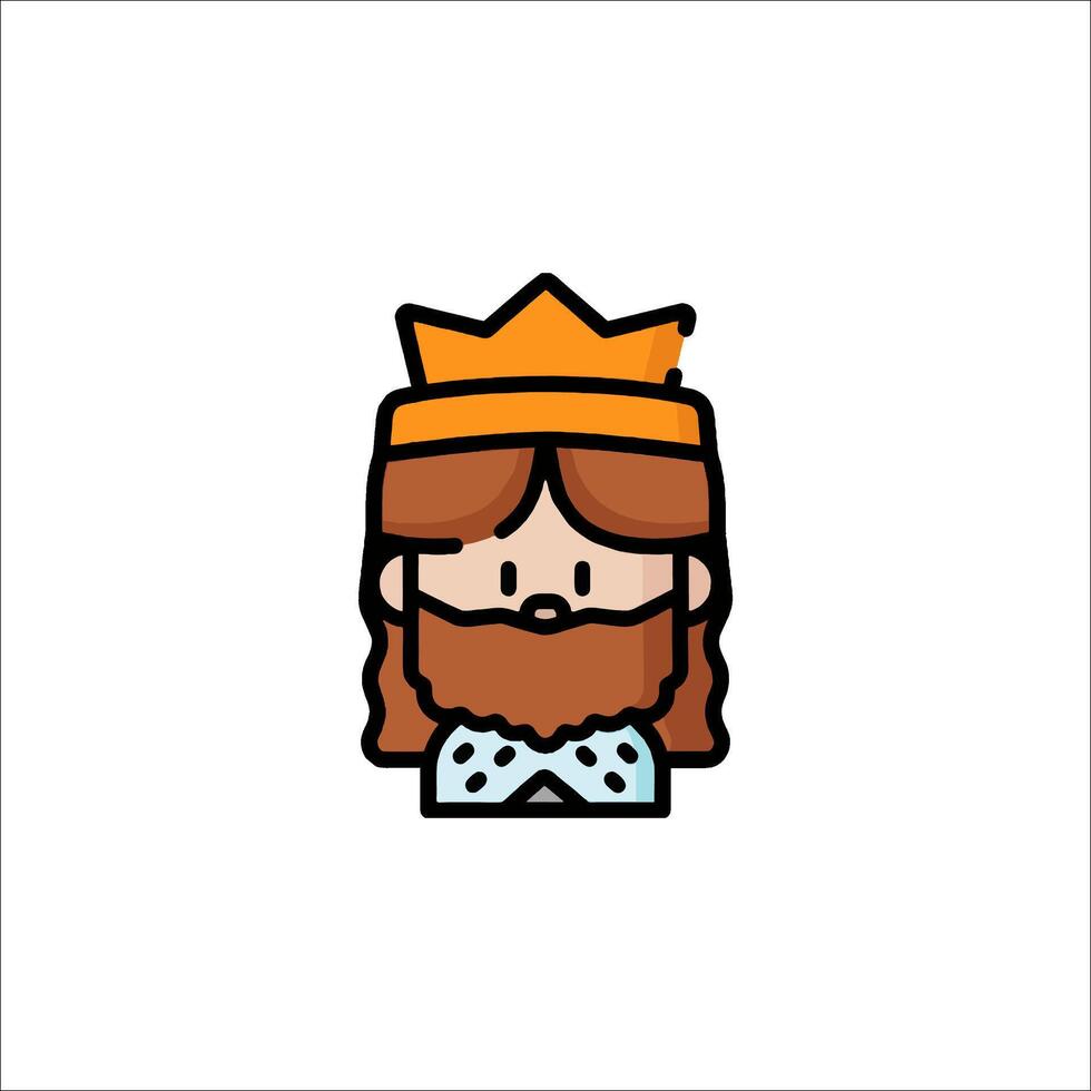 A cartoon king with a crown on his head vector