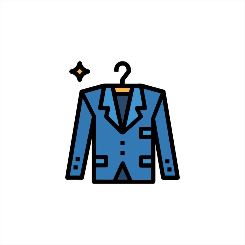 A blue suit on a hanger with a star vector