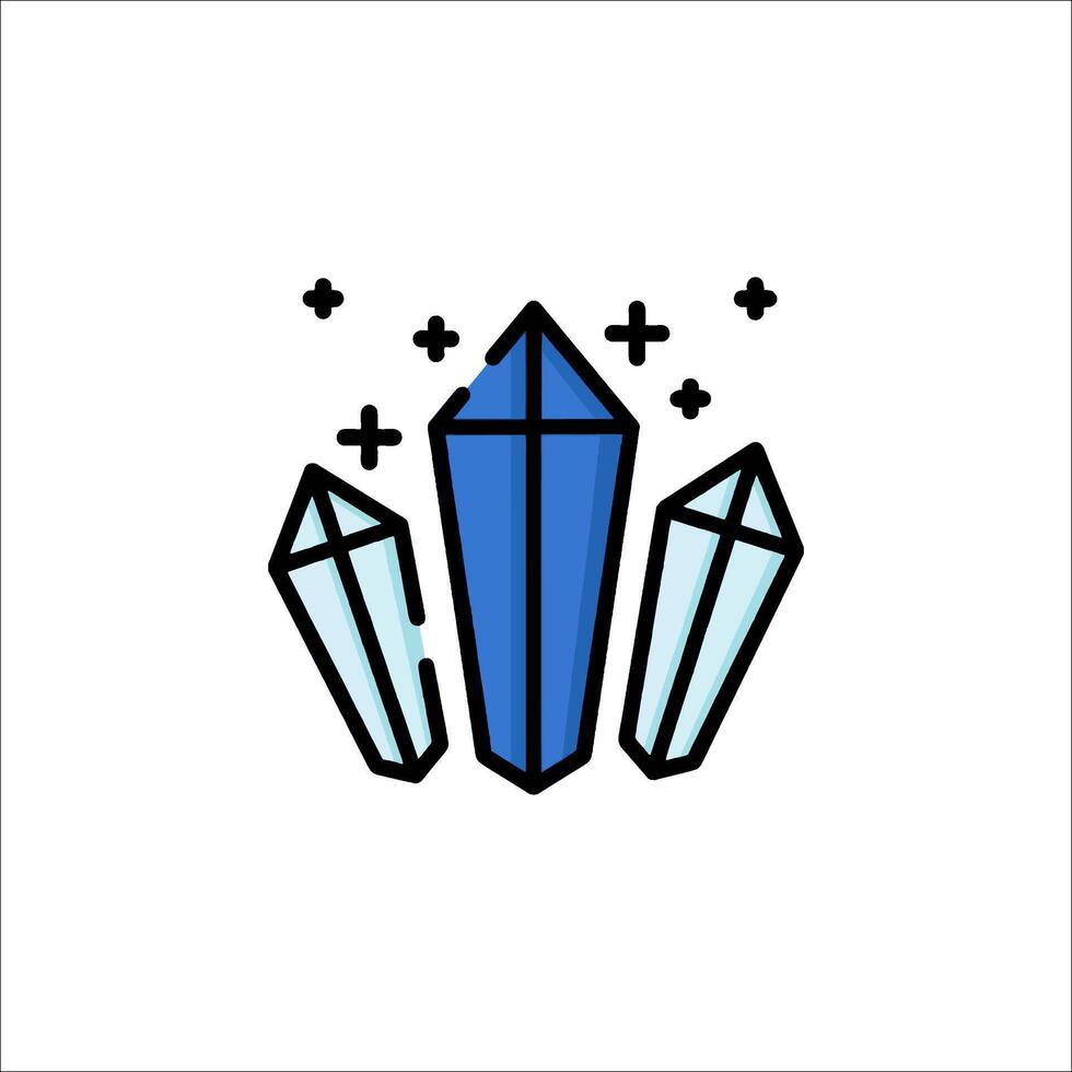 A blue crystal with three points on it vector