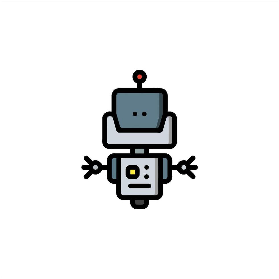 A robot icon with a white background vector