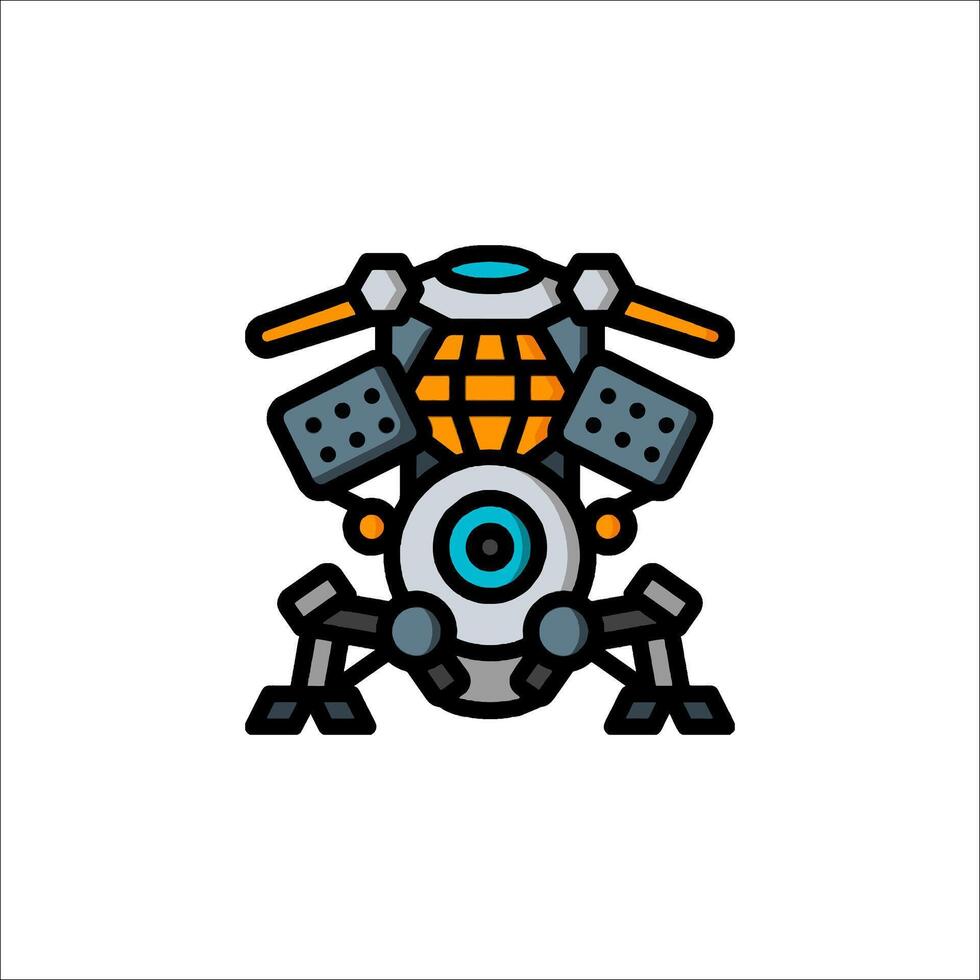 A robot with a globe on its head vector