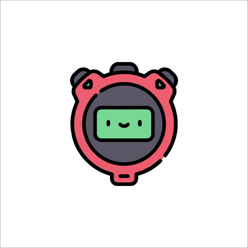 A red and green stopwatch icon vector