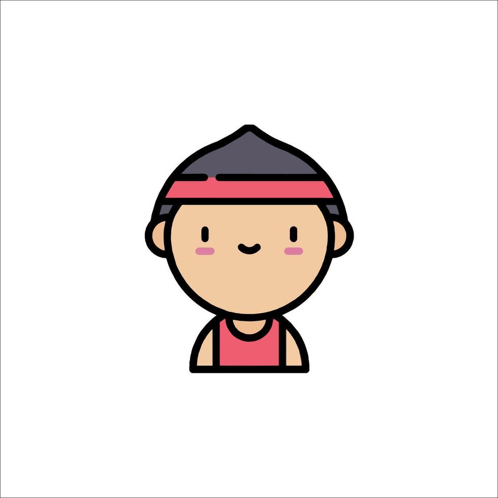 A cartoon character with a headband on vector