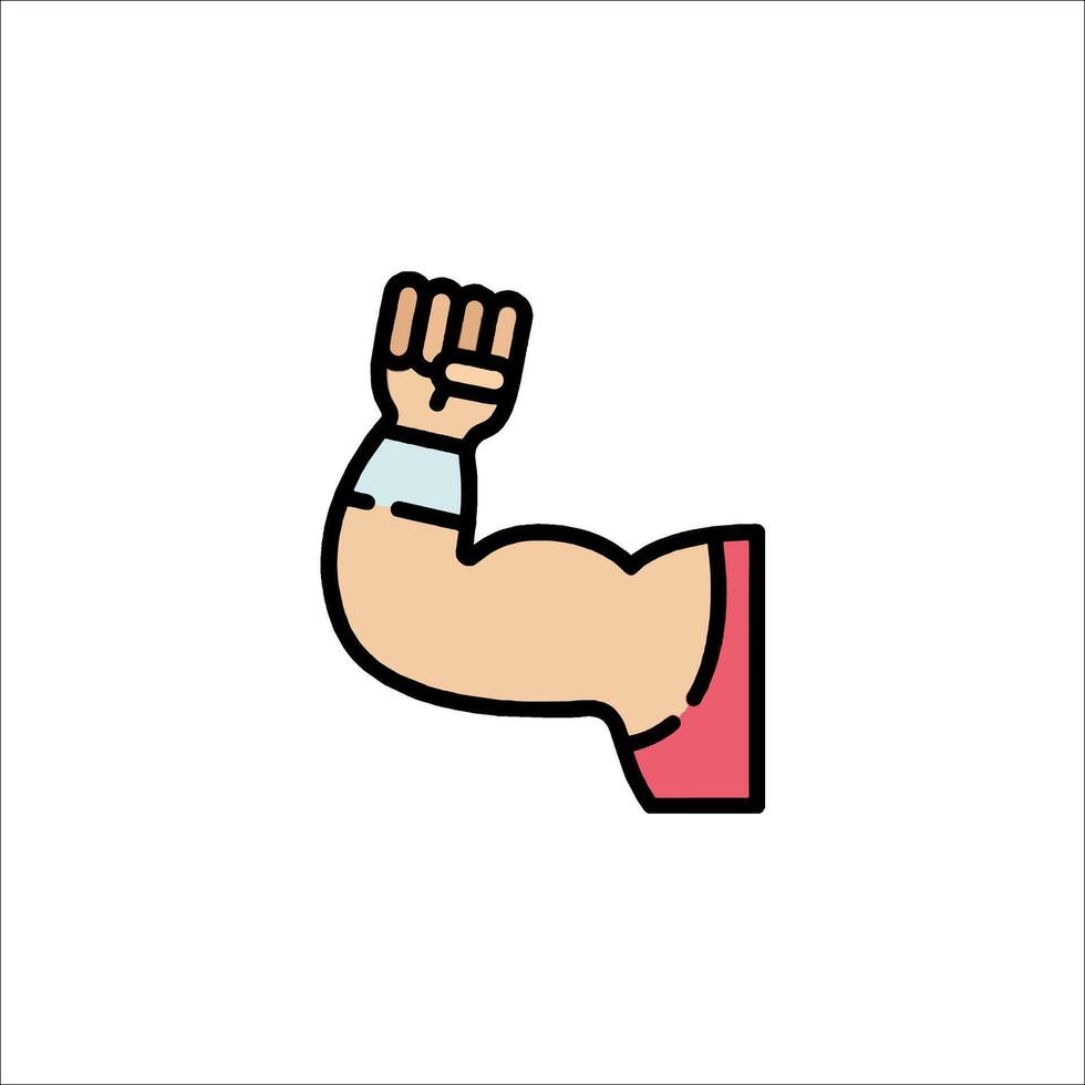 A cartoon arm with a fist raised up in the air vector