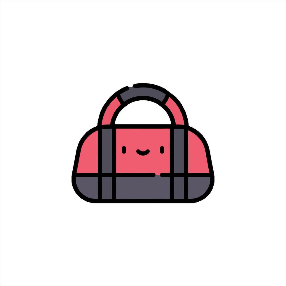 A pink bag with a smiley face on it vector