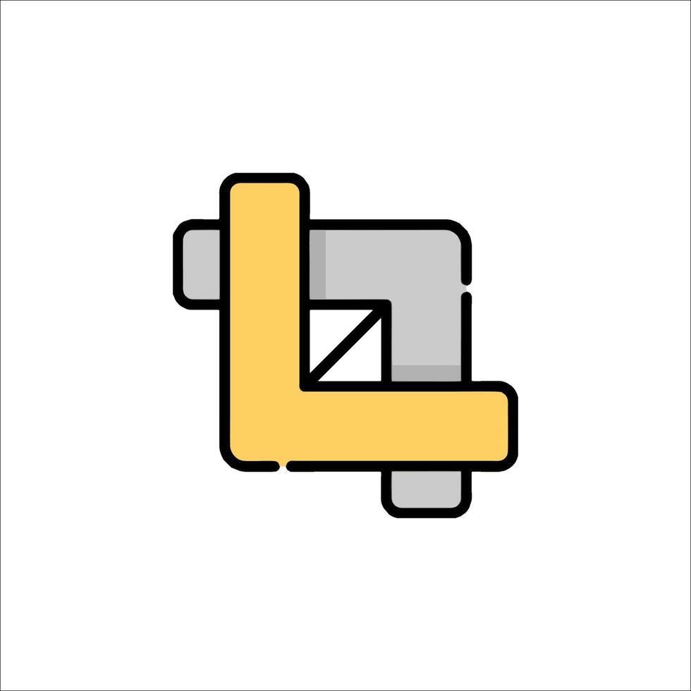 A yellow and gray logo with a letter l vector