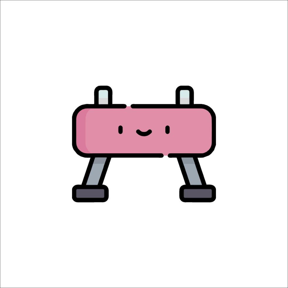 A pink bench with a smiley face on it vector