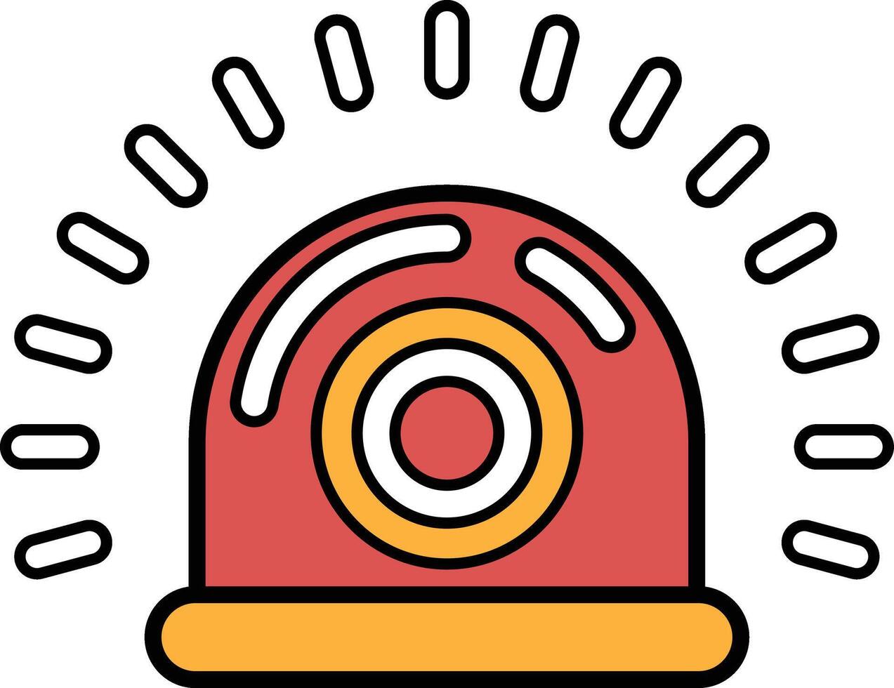 A red and yellow fire alarm with a white background vector