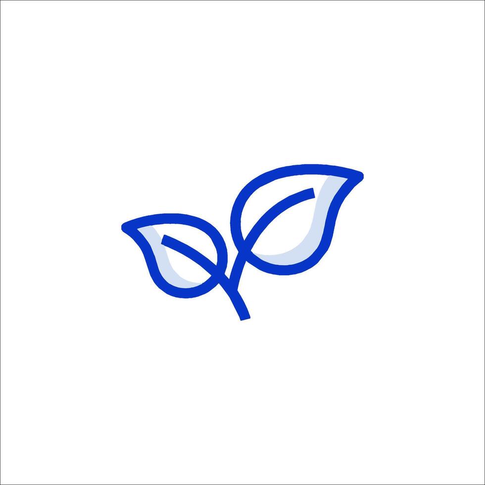 A blue leaf logo on a white background vector
