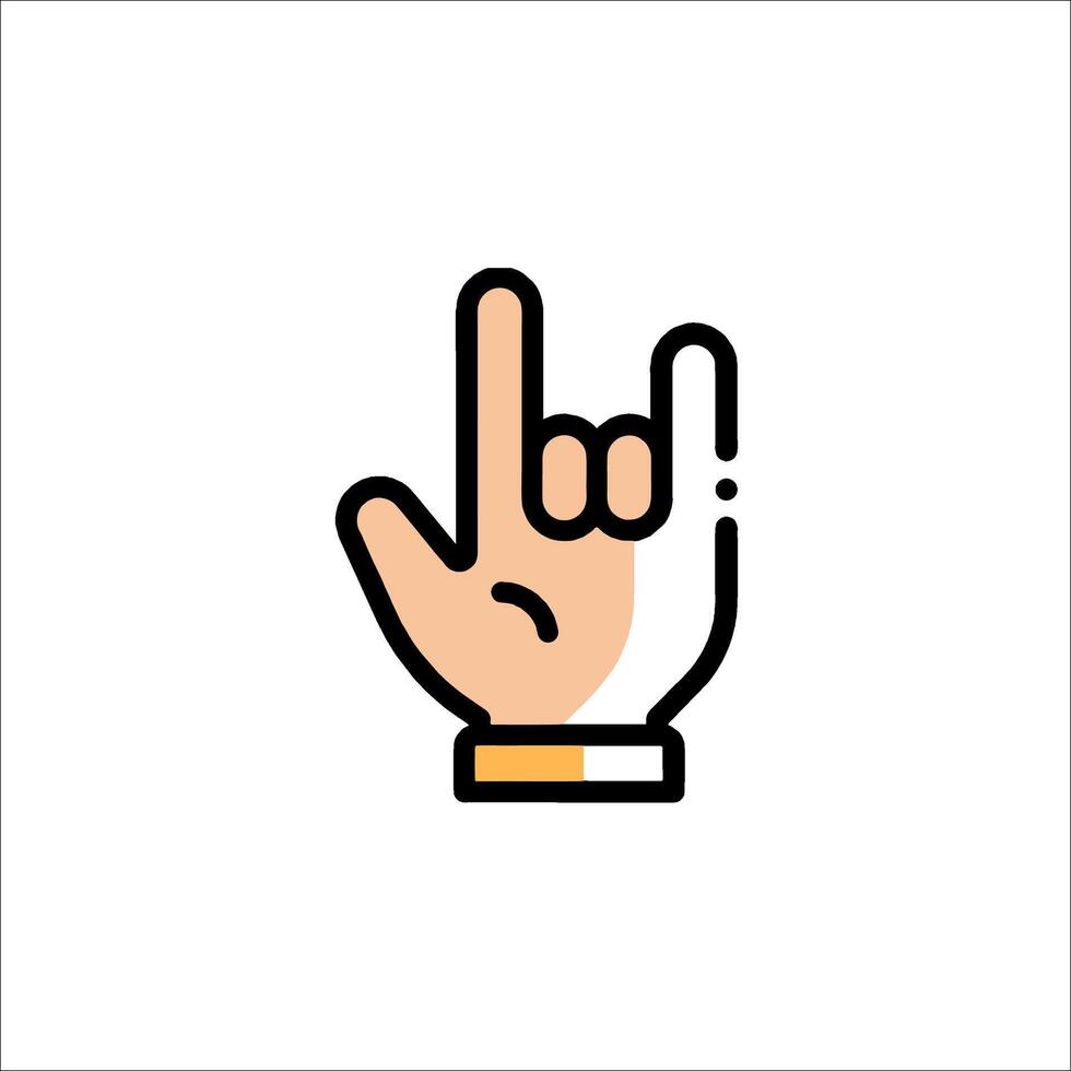 Rock hand icon illustration vector