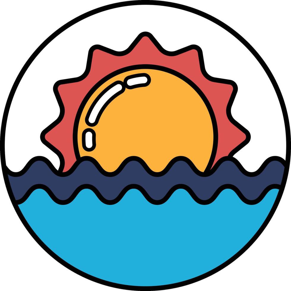 A sun is rising over the ocean vector