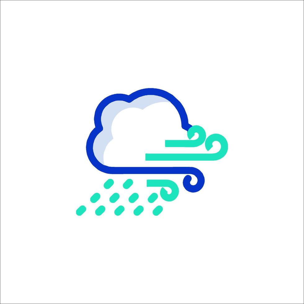 A cloud with rain falling on it vector