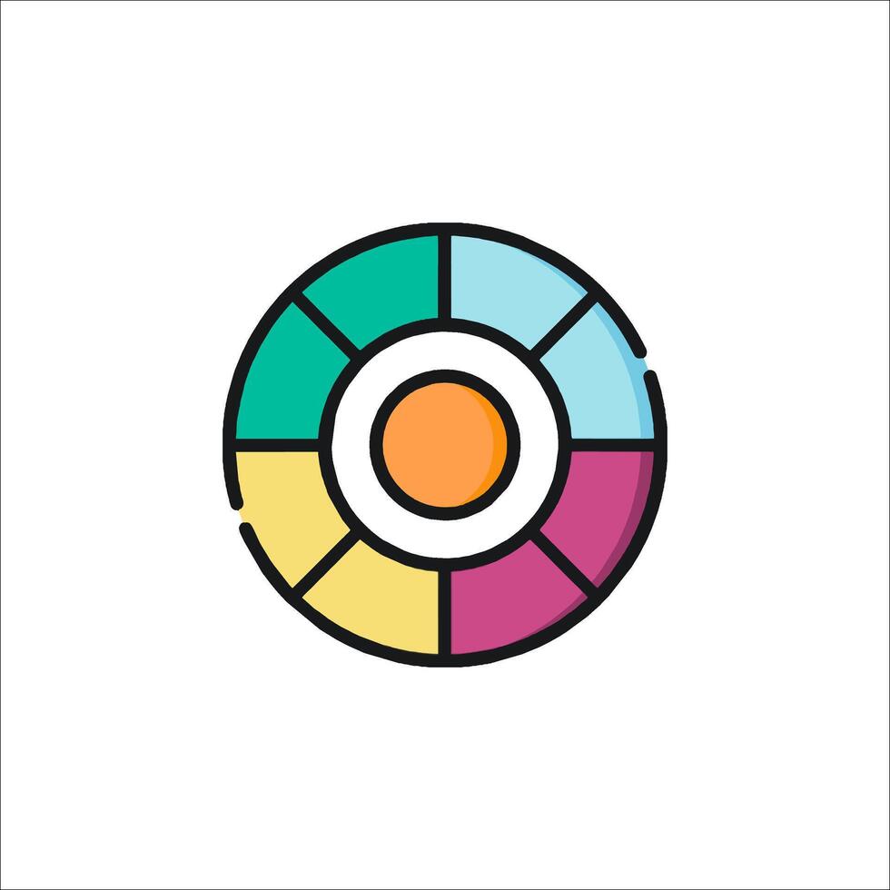 Color wheel icon, flat design, illustration vector