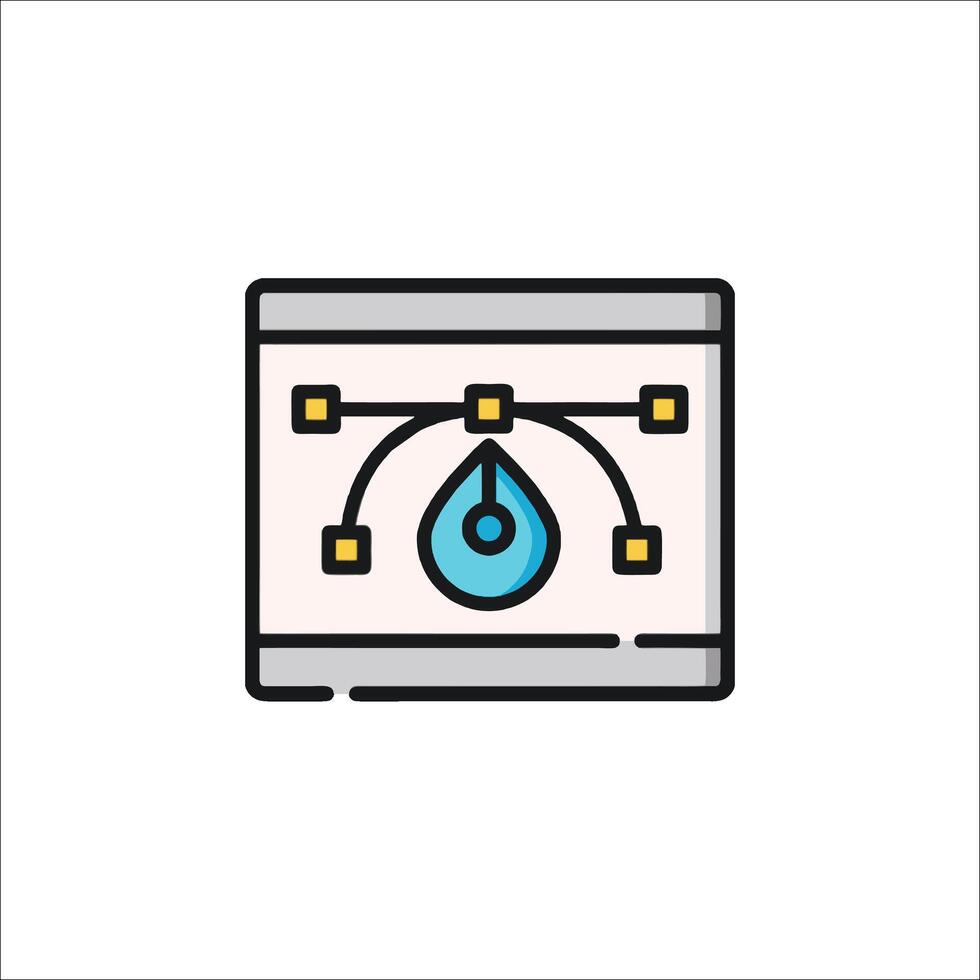 A computer screen with a drop of water on it vector