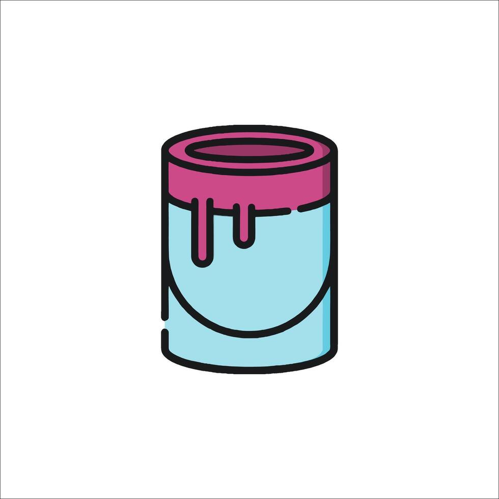 A blue and pink paint can icon vector