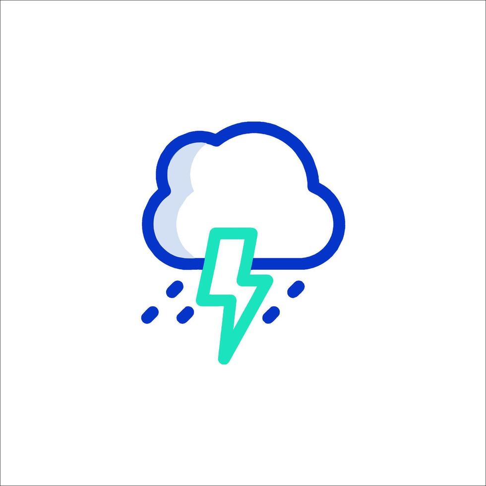 A cloud with a lightning bolt on it vector