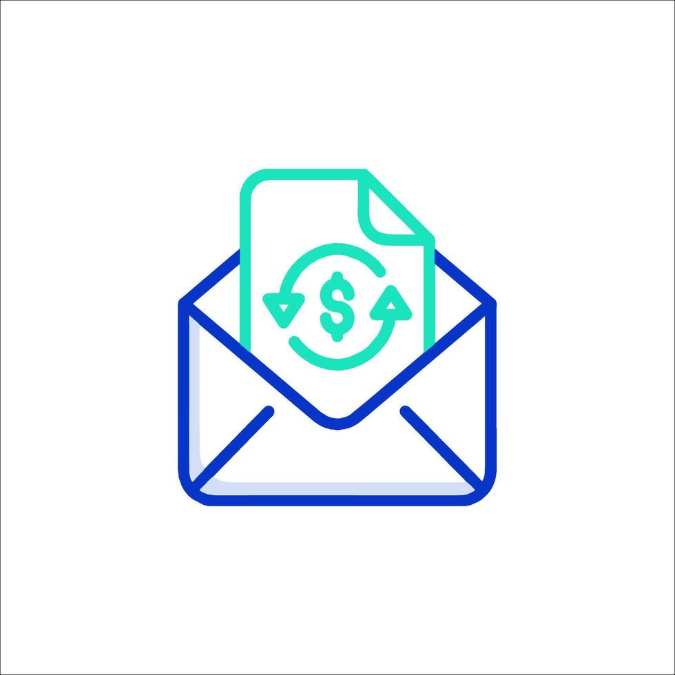 An envelope with a dollar sign inside it vector