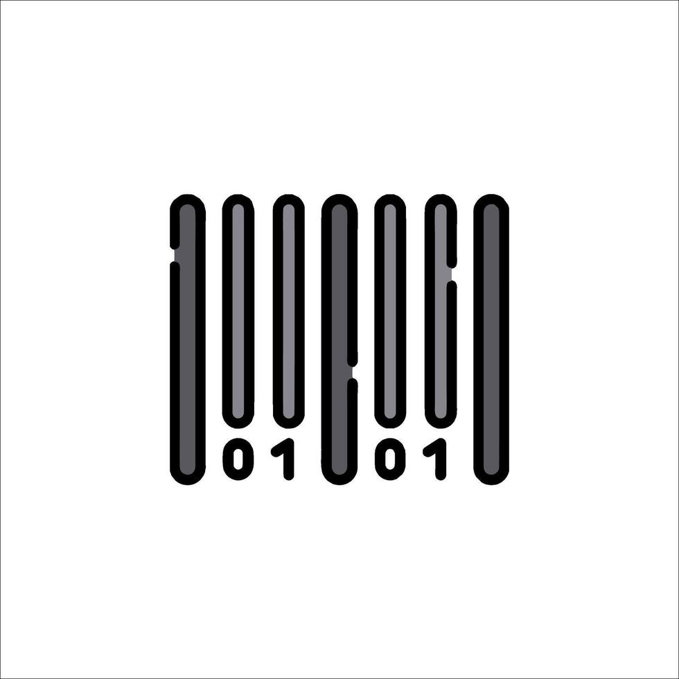 A barcode icon with a number on it vector