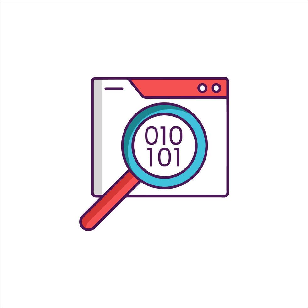 Magnifying the number 10 on a computer screen vector