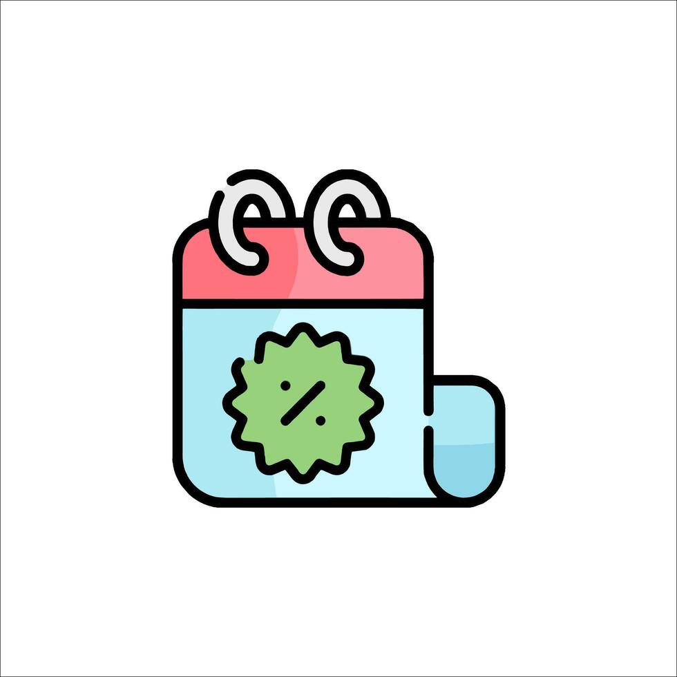 A calendar icon with a green star on it vector