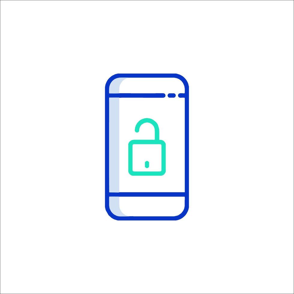 A phone with a lock icon on it vector