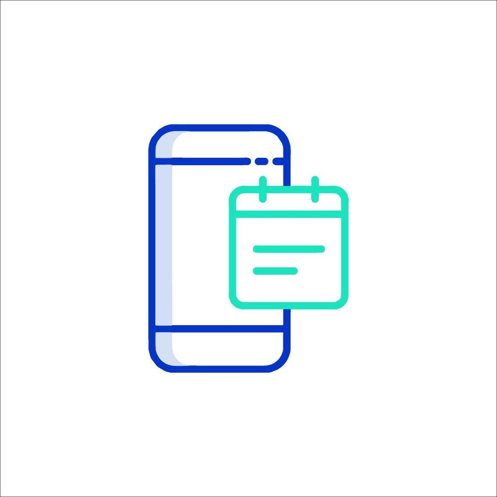 A phone with a calendar icon on it vector