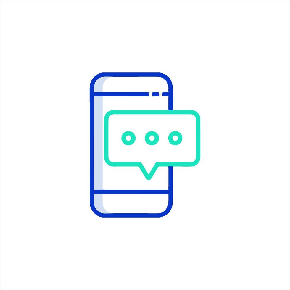 A phone with a chat bubble icon vector