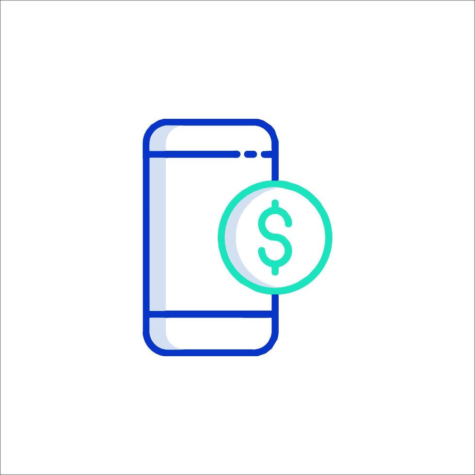 Mobile phone with dollar sign icon vector