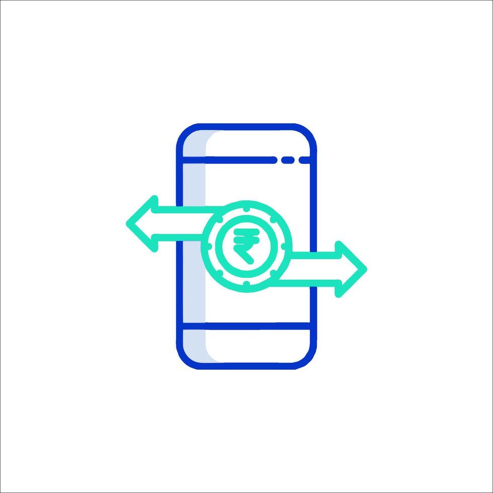 Mobile phone with indian rupee symbol vector