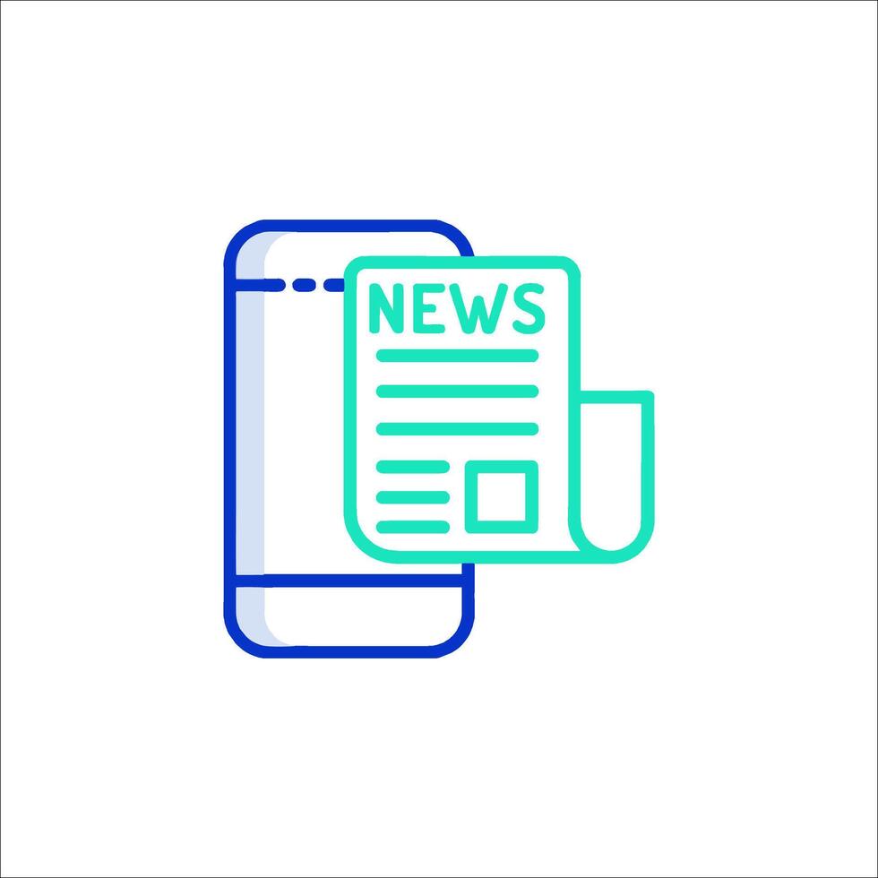 News icon with a smartphone and newspaper vector