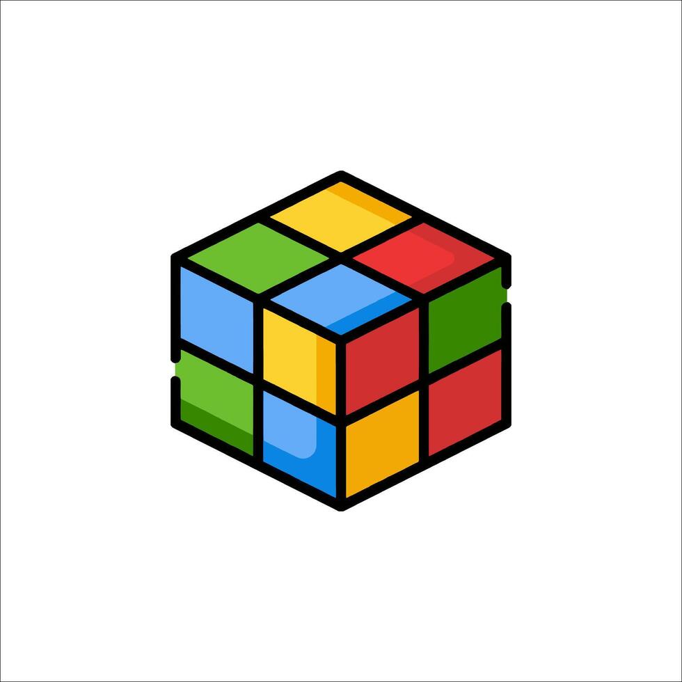 A rubik's cube logo with a white background vector