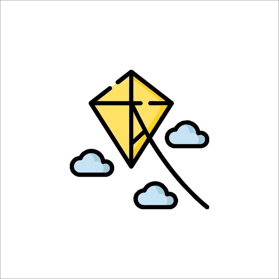 A kite flying in the sky with clouds vector
