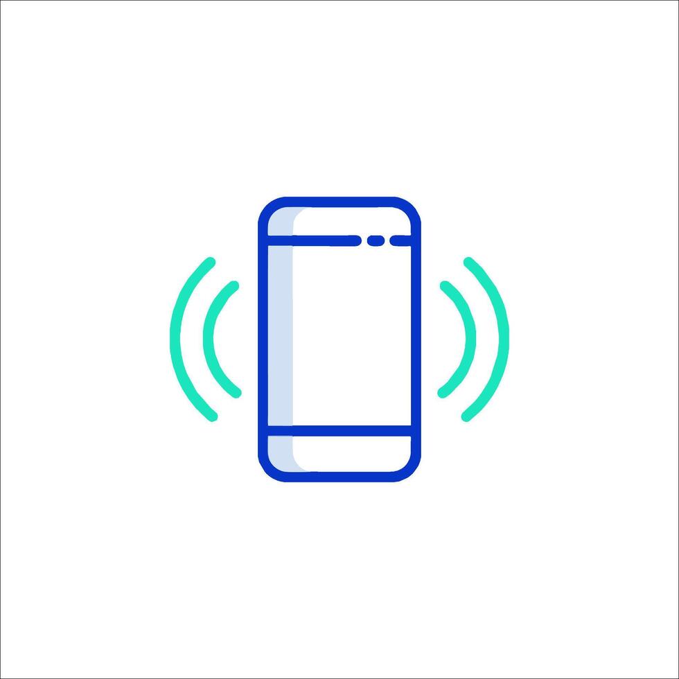 A phone with a blue icon on it vector